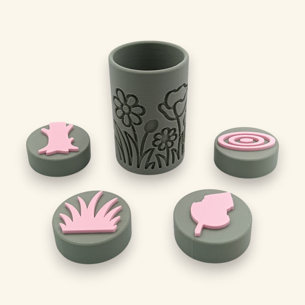Stamps-roller Lumea Mică cu cele patru ștampile colorate — unealtă pentru plastilină de la joacă bună